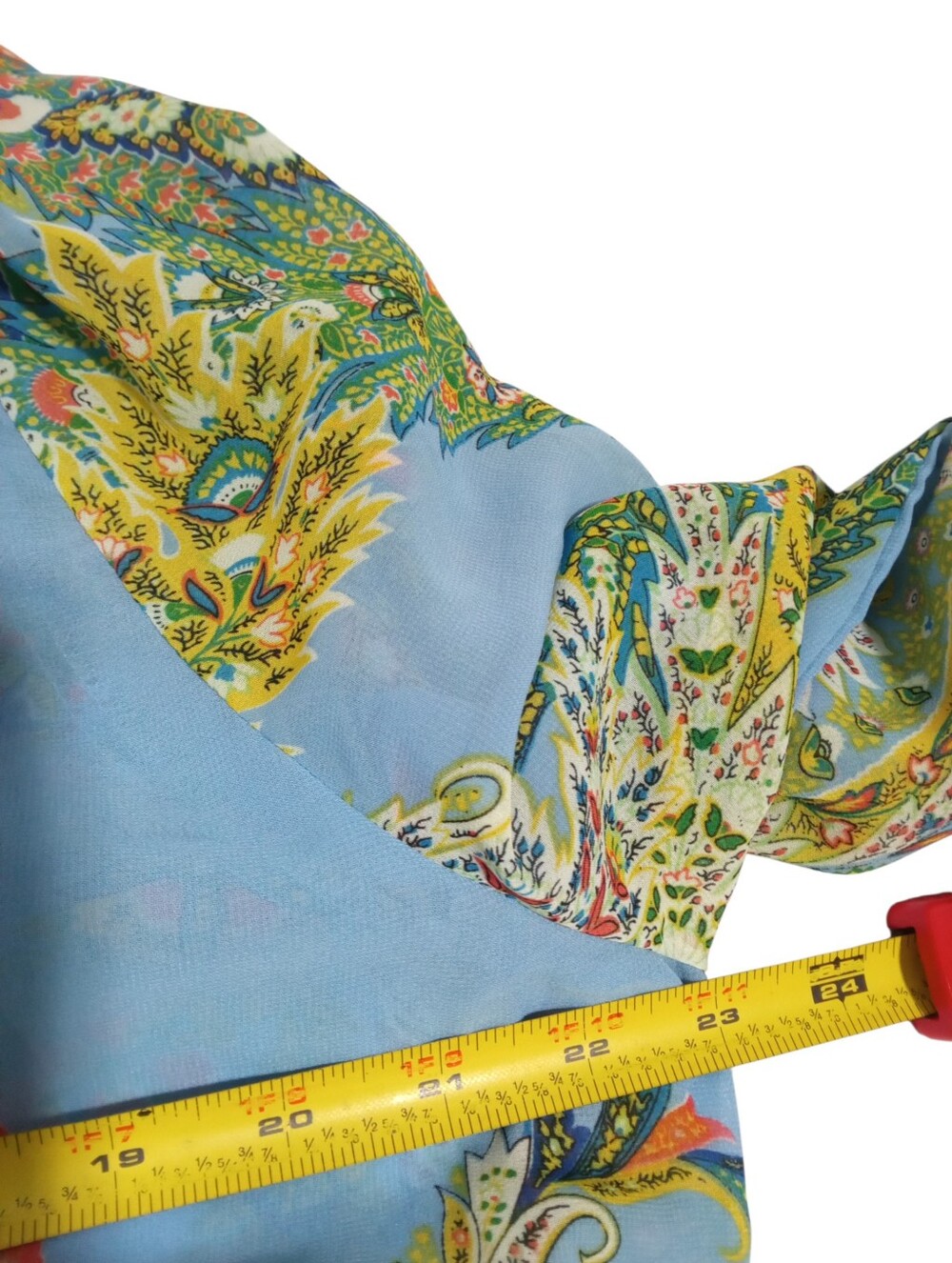 Umgee Floral Paisley Handkerchief Sleeve Tassel Hem Kimono Layer Piece Sz 1XL - Picture 5 of 9
